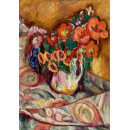 РЕПРОДУКЦИИ НА КАРТИНИ Цветя върху флорална покривка за маса (1930)